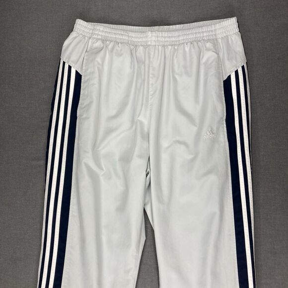 Adidas Track Pants Mens Sz XL Gray Baggy Wide Leg Streetwear Vintage Sweatpants - Picture 2 of 15